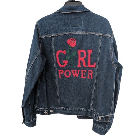Custom Levi’s Jean Jacket “Girl Power” Size Large - Picture 4 of 4